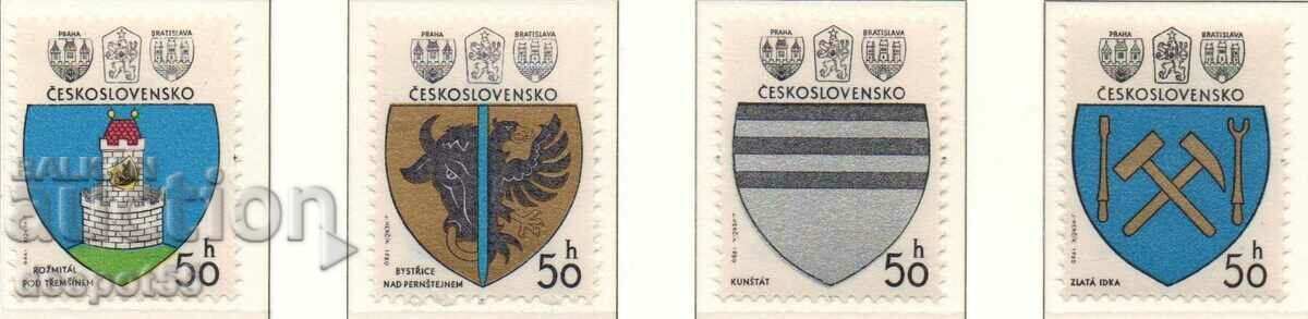 1980. Czechoslovakia. Coats of arms of Czech cities.