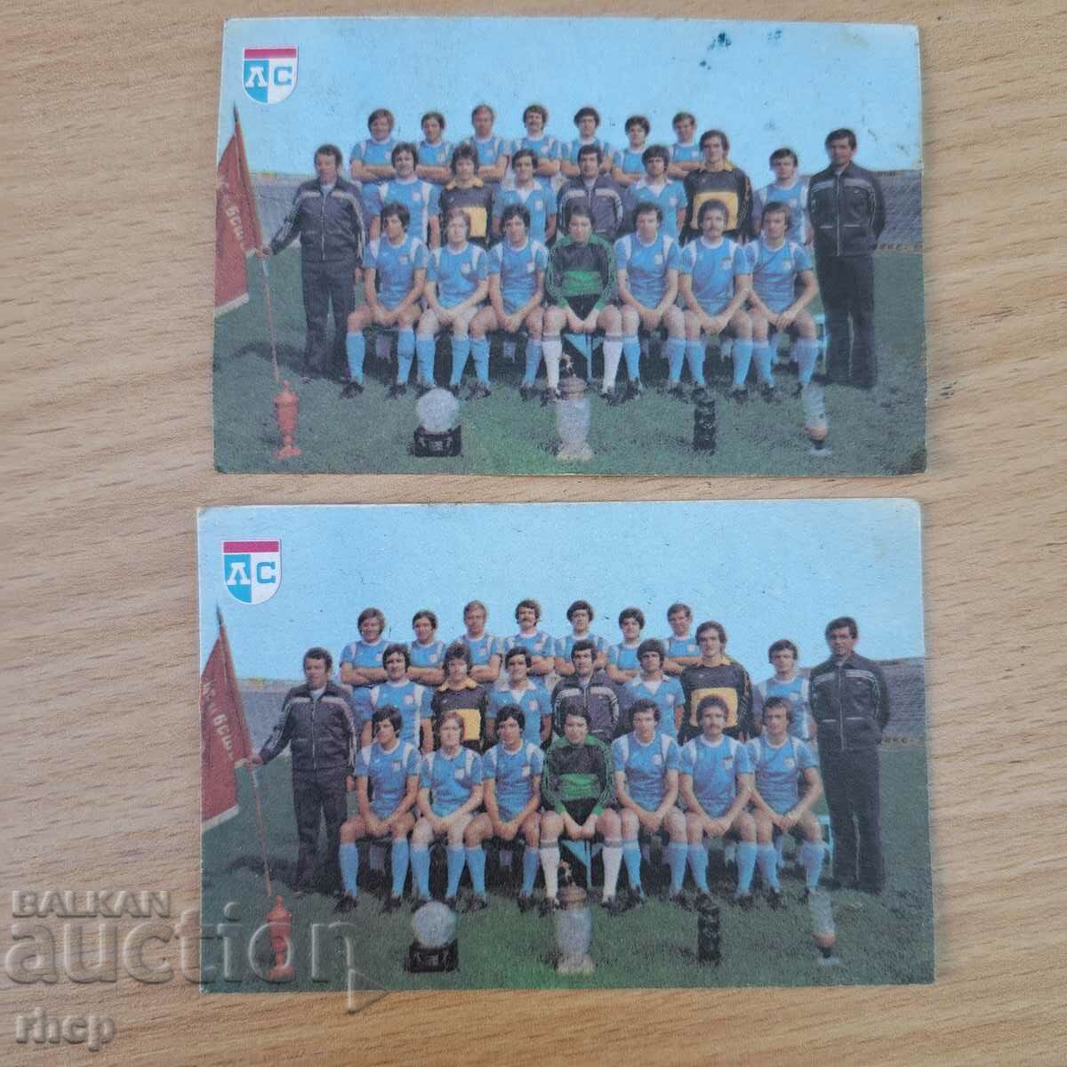 Fotbal Levski 1980 două calendare cu echipa