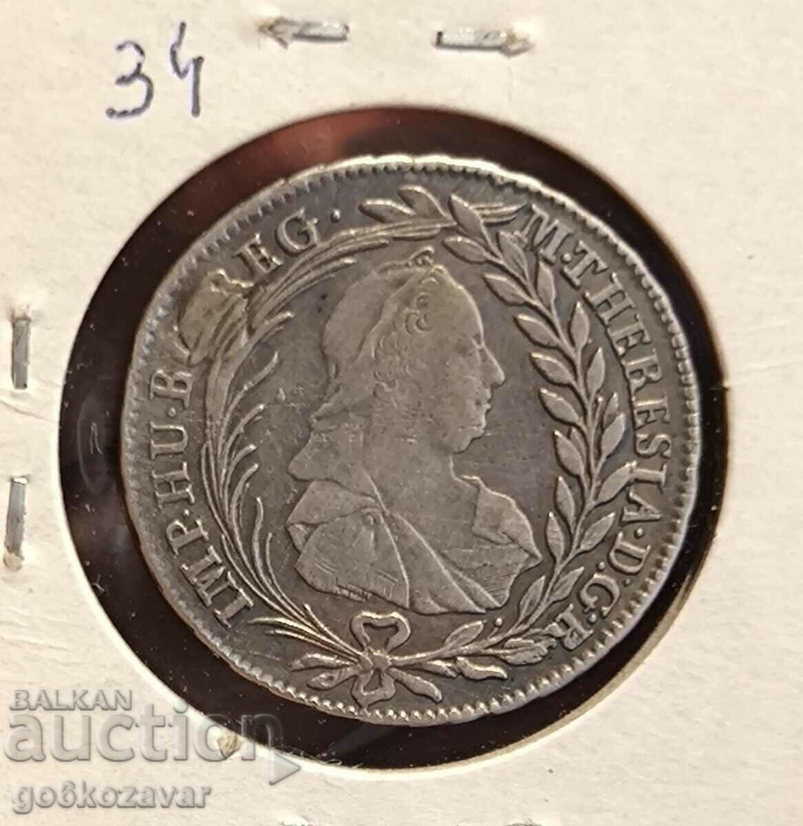 Austria 20 Kreuzer 1770 Silver RR