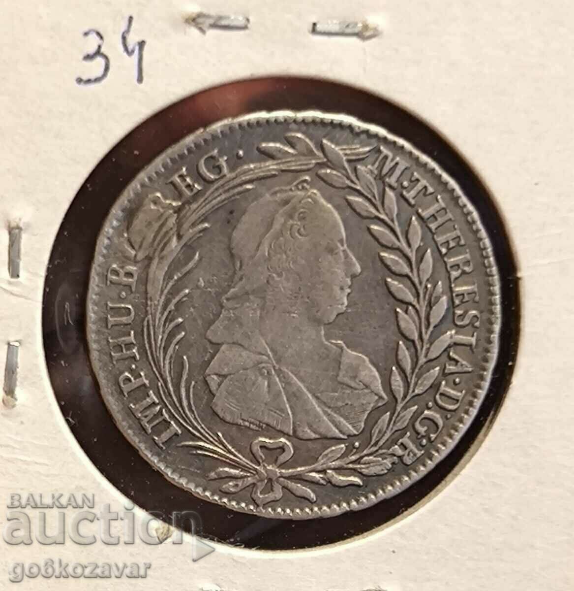 Austria 20 Kreuzer 1770 Silver RR