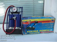 "AUTO PRACTIC" foot pump with two cylinders 120 mm