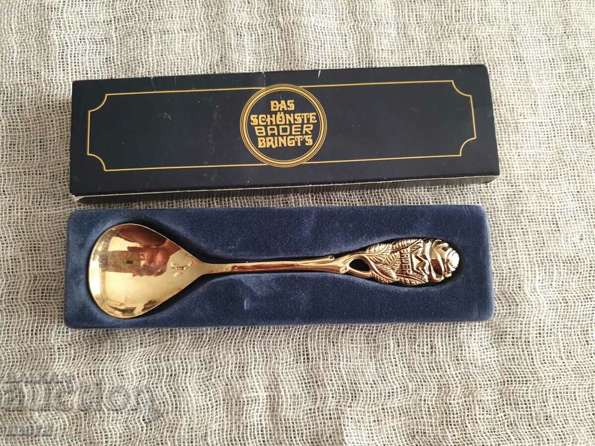 Gold-plated advertising spoon with price 24.00 BGN | € 12.27 Gold-plated advertising spoon with price 24.00 BGN | € 12.27