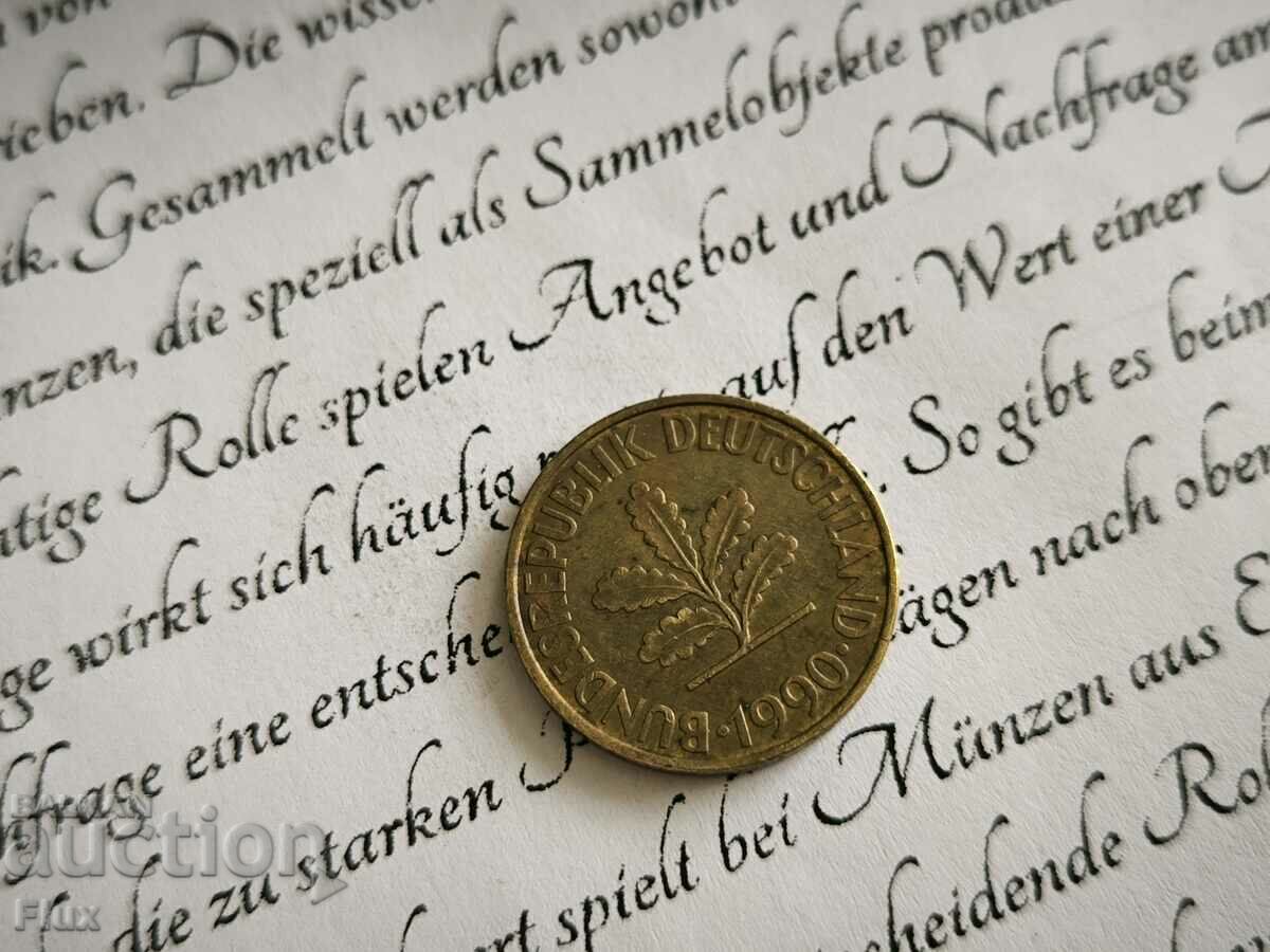 Coin - Germany - 10 Pfennig | 1990; series F with price 0.80 BGN | € 0.41 Coin - Germany - 10 Pfennig | 1990; series F with price 0.80 BGN | € 0.41