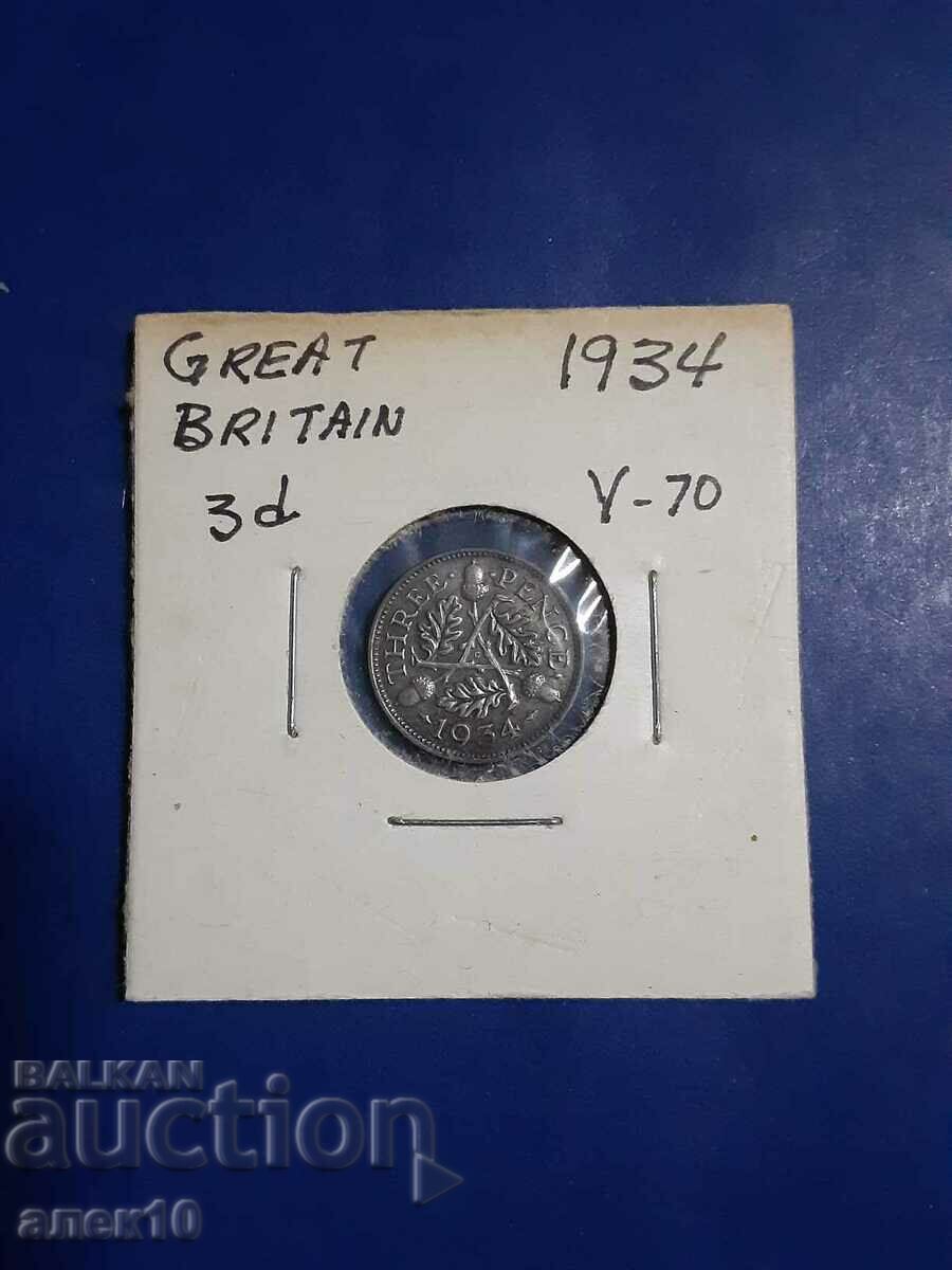 Great Britain 3 pence 1934