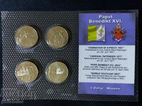 Liberia 2005 - Complete set of 4 coins Pope Benedict XVI