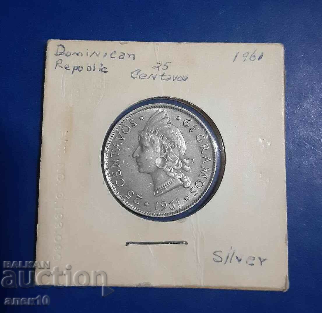 Δομινικανή Δημοκρατία 25 centavos 1961