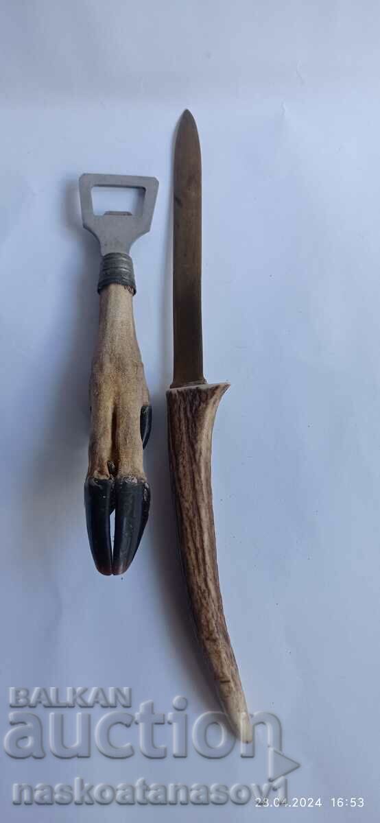 Antler knife and opener