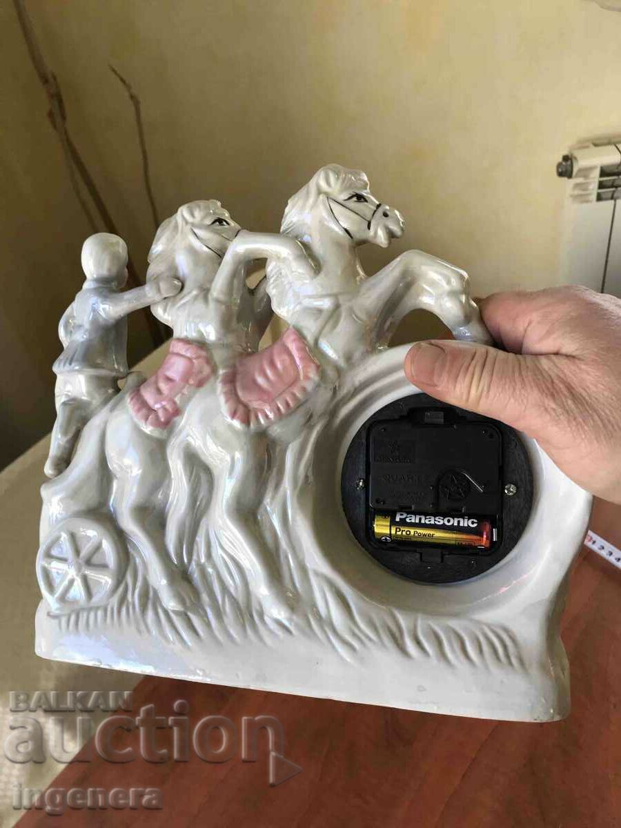 PORCELAIN STATUETTE FIGURE CLOCK - 5 PORCELAIN STATUETTE FIGURE CLOCK - 5