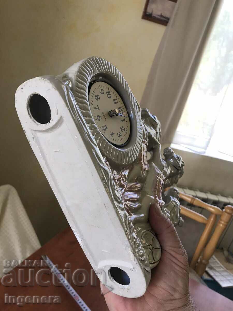 PORCELAIN STATUETTE FIGURE CLOCK - 6 PORCELAIN STATUETTE FIGURE CLOCK - 6