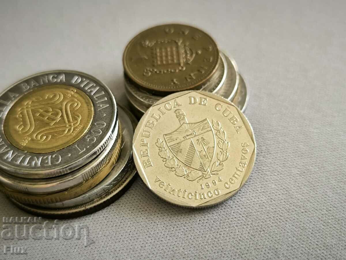 Coin - Cuba - 25 centavos | 1994 with price 2.35 BGN | € 1.20 Coin - Cuba - 25 centavos | 1994 with price 2.35 BGN | € 1.20
