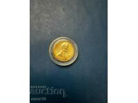 SUA 1 cent 1987 placat cu aur