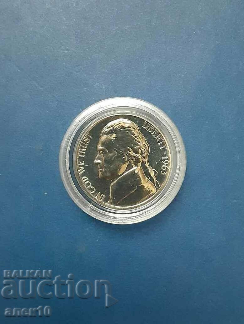 САЩ   5  цент   1963