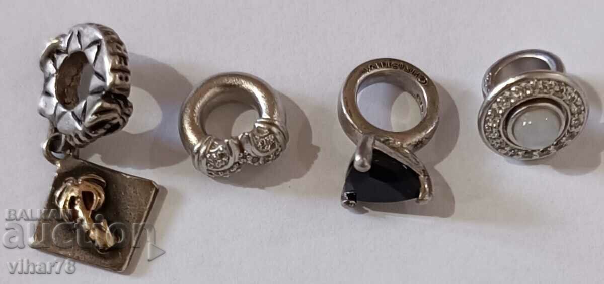 Аукцион Четири сребърни висулки за гривна