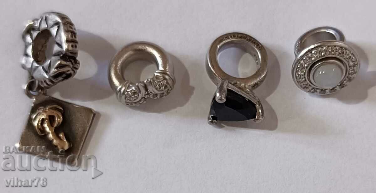 Четири сребърни висулки за гривна - 5