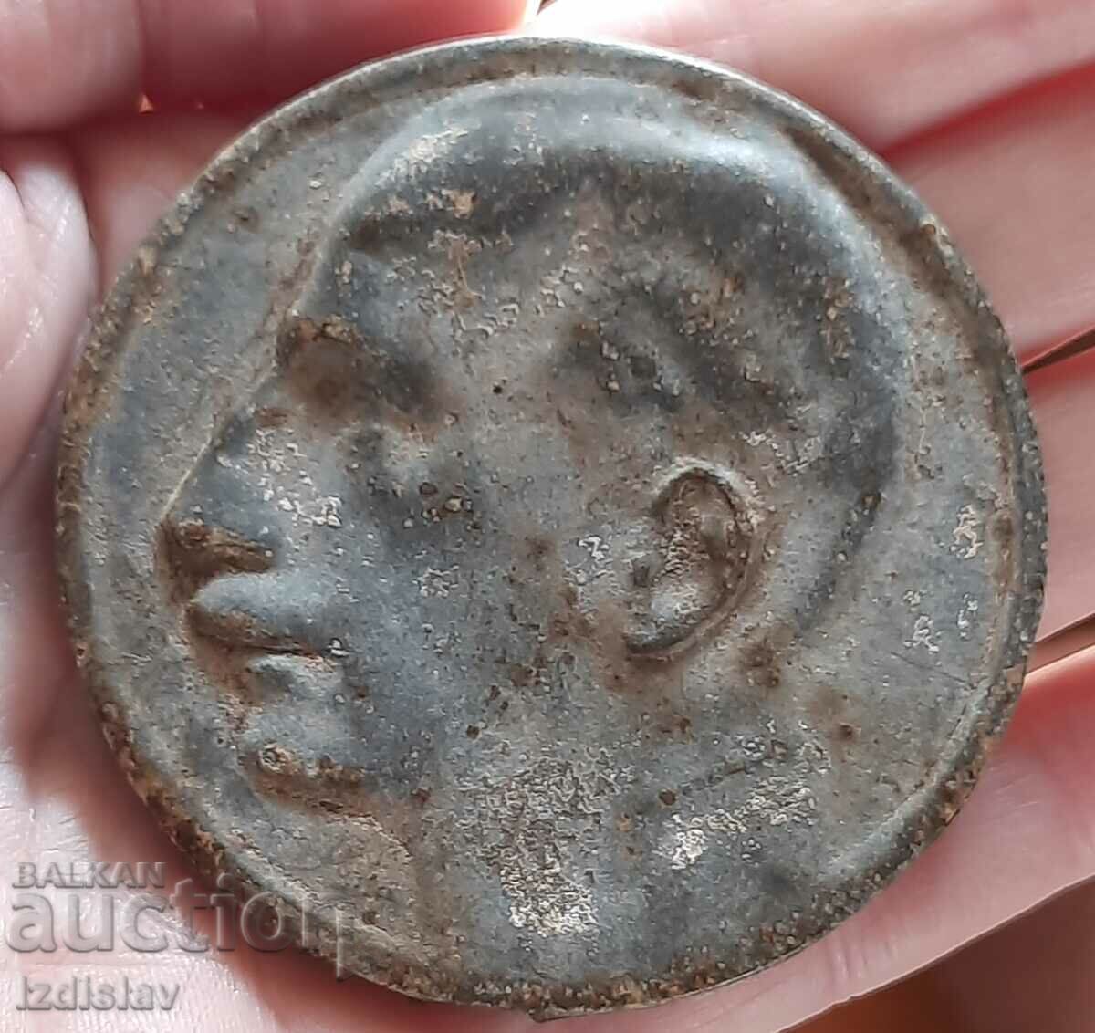 An old royal mirror with the face of a king. Boris An old royal mirror with the face of a king. Boris