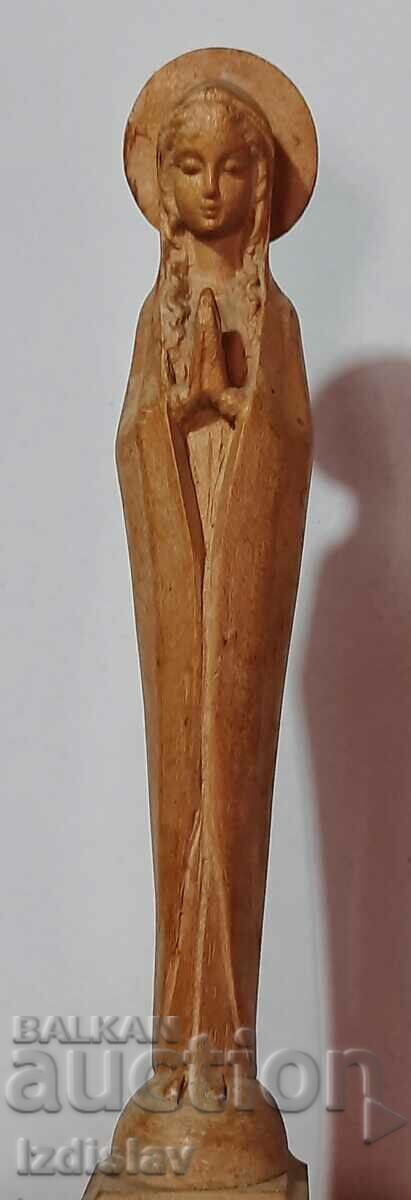 Παράδοση Σκαλιστό στο χέρι ξύλινο αγαλματίδιο της Παναγίας