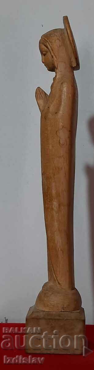 Σκαλιστό στο χέρι ξύλινο αγαλματίδιο της Παναγίας - 5