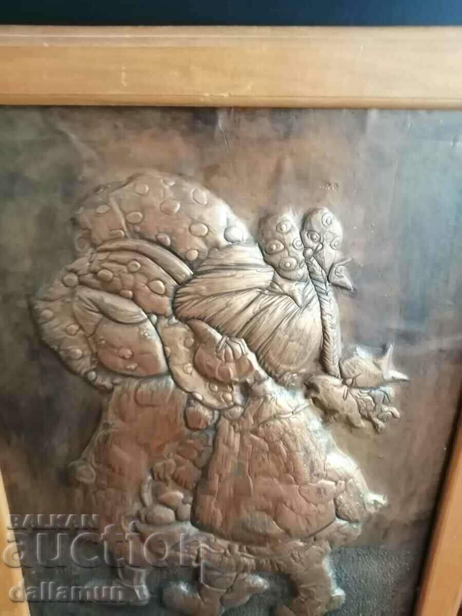 παλιά εικόνα φύλλου χαλκού με ξύλινη κορνίζα 68/53 εκ με τιμή € 40.90 | 79.99 BGN