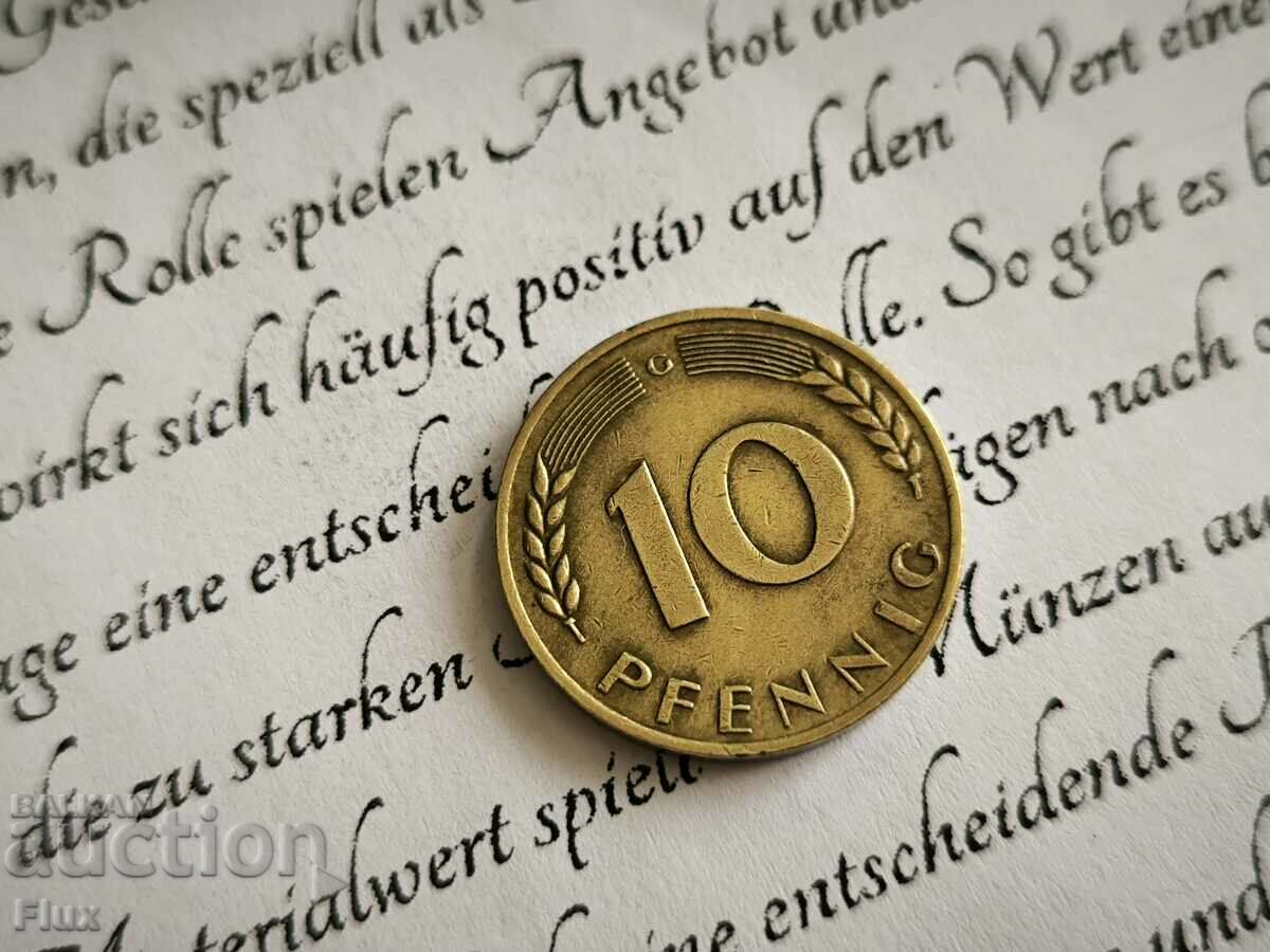Coin - Germany - 10 Pfennig | 1968; series G