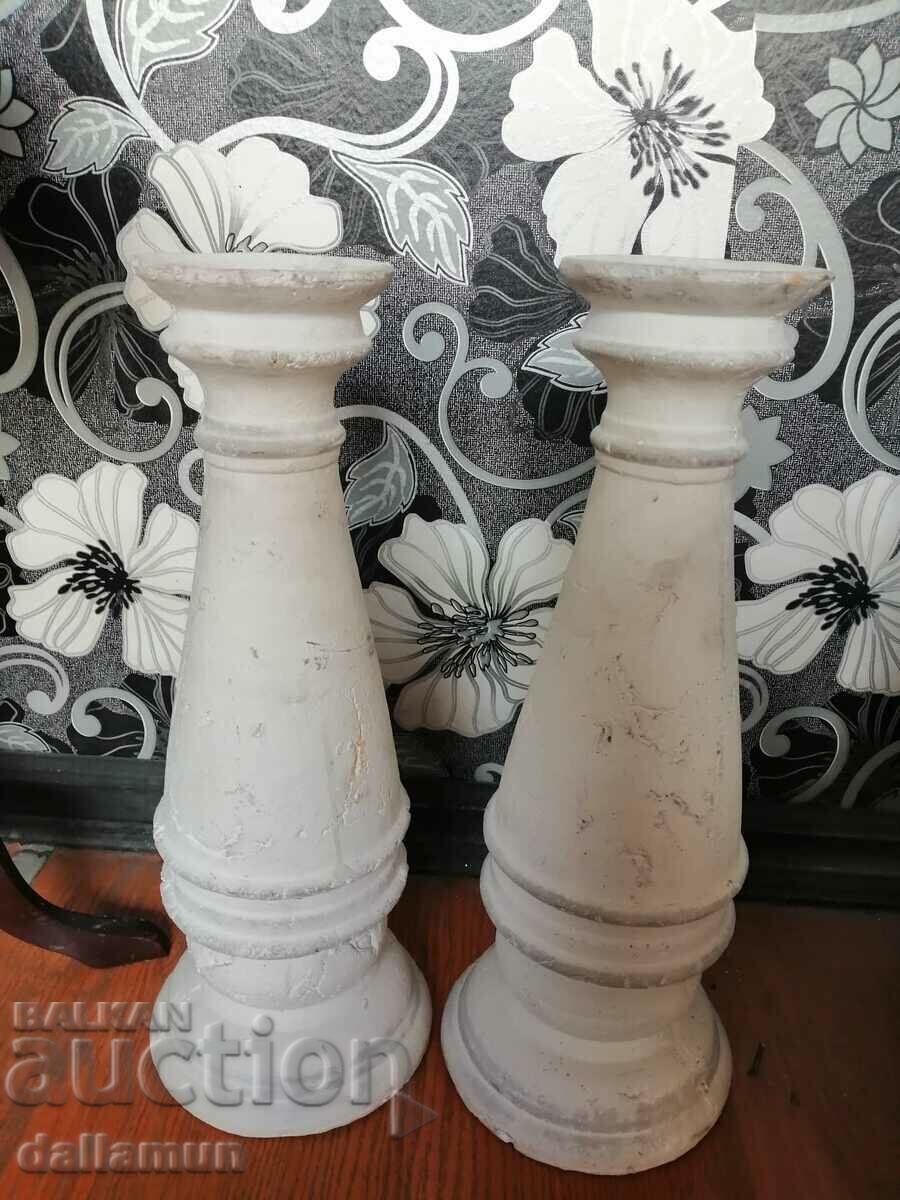 двойка стари гипсови колони за декор 43/12 см с цена € 30.68 | 60.00 лв.