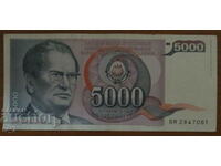 5000 DINARS 1985, Yugoslavia