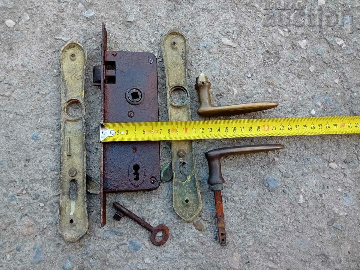 antique urban bronze lock with Vulcan FIVE-POINT key - 7