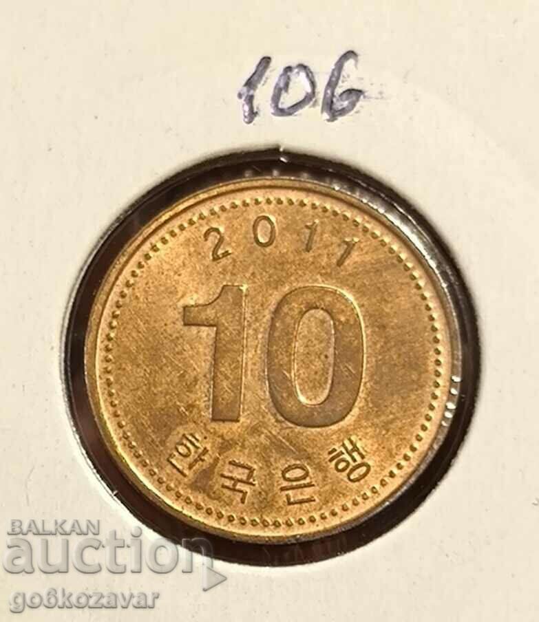 Южна Корея 10 вон 2011г UNC