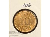 Южна Корея 10 вон 2011г UNC