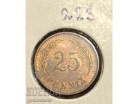 Finlanda 25 pence 1942 UNC