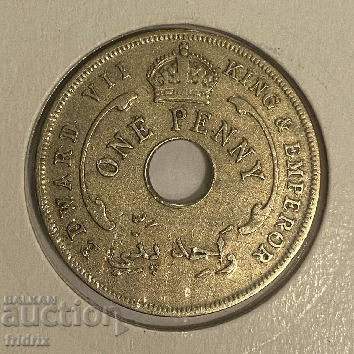 Africa de Vest 1 penny / Africa de Vest Britanică 1 penny 1908