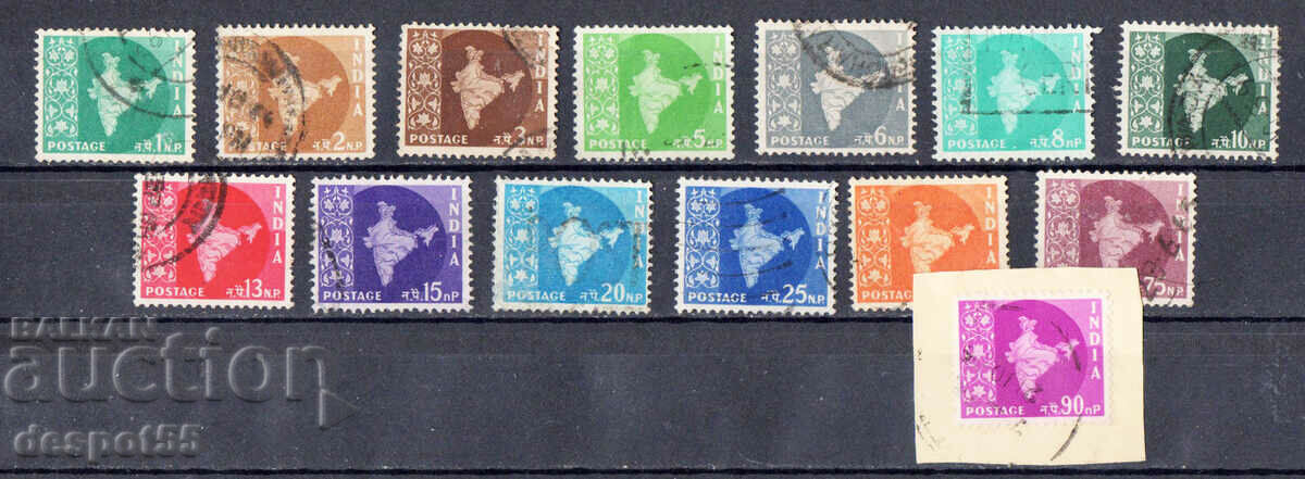 1958-63. Индия. Картата на Индия.