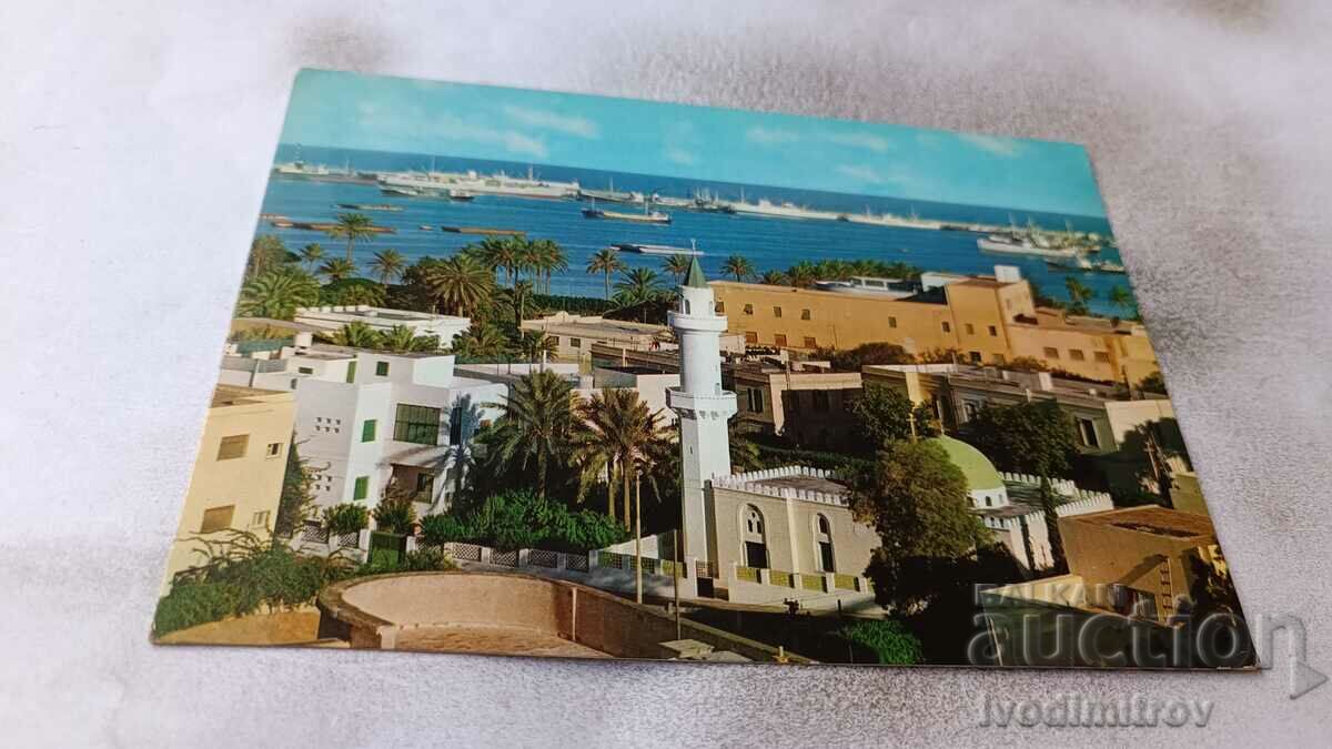 Postcard Tripoli View of the Port 1978