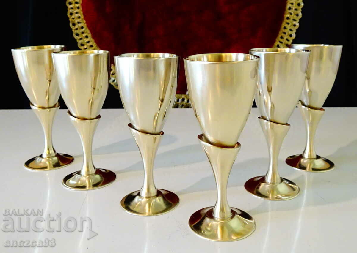 English bronze cups on a chair, tulip. - 5