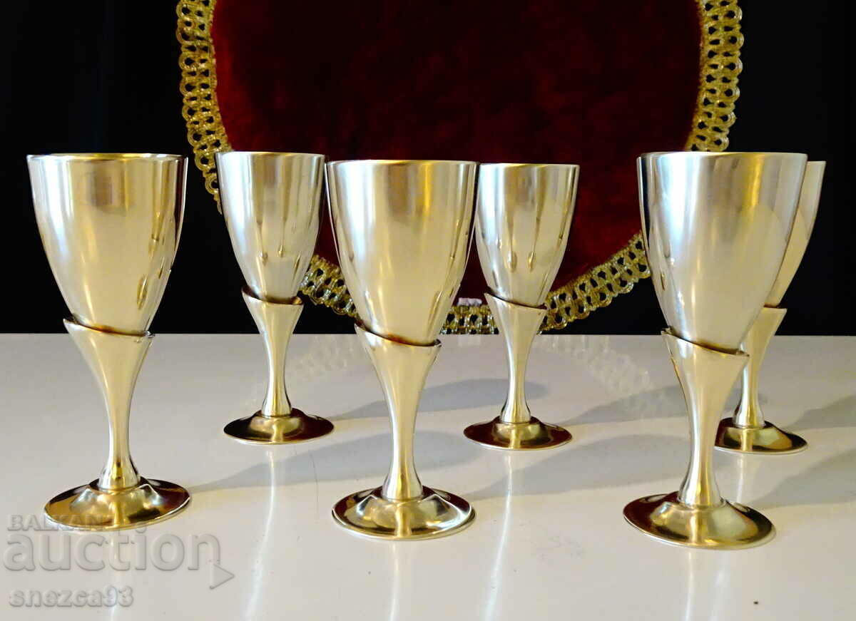 English bronze cups on a chair, tulip. - 7