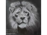 Painting, graphics, "Lion", art. Dimitar Georgiev, 2023