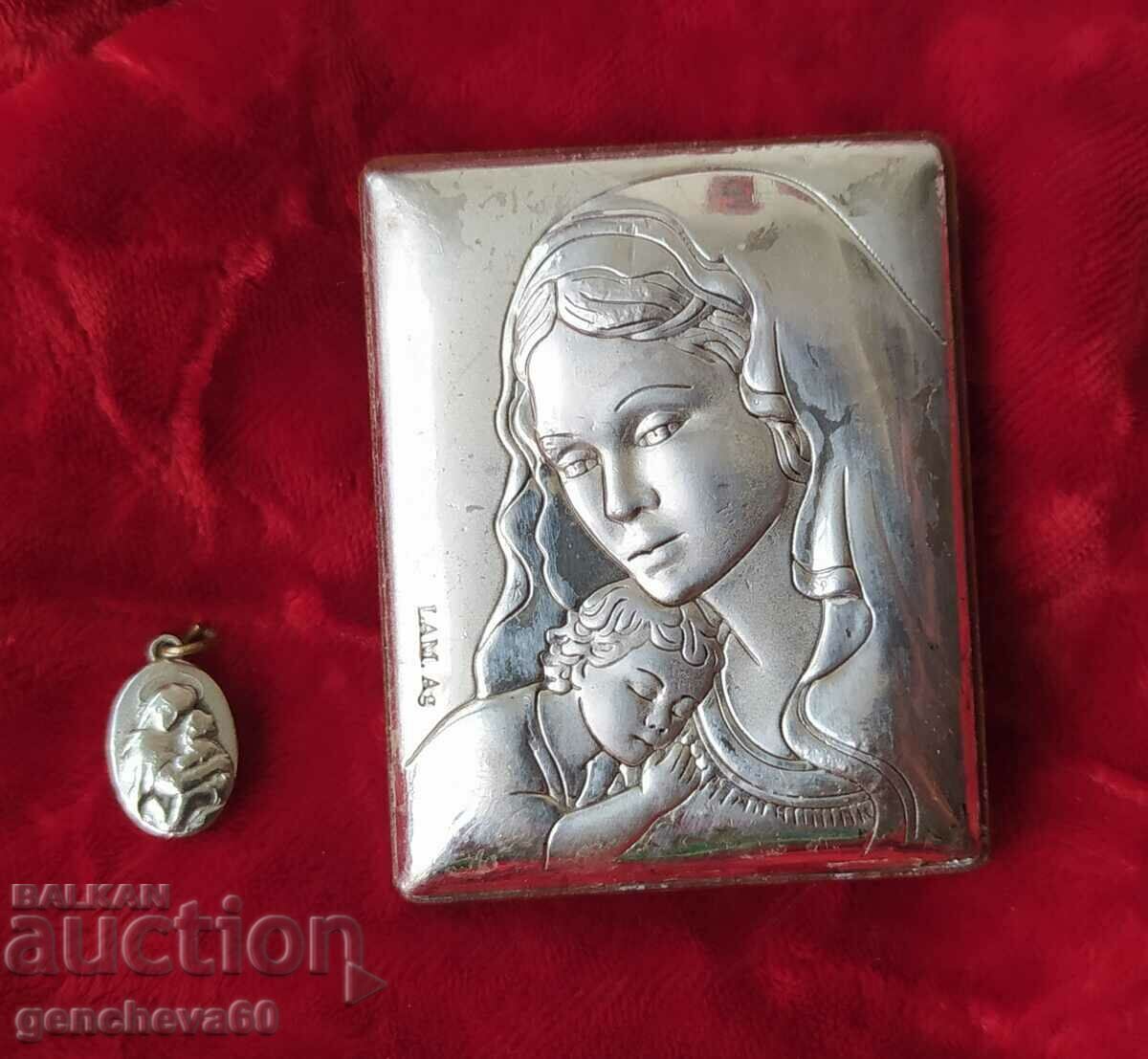 Сребърна икона Дева Мария и младенеца/Valenti & CO.