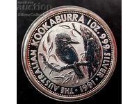 Silver 1 Oz Kookaburra 1991 Australia