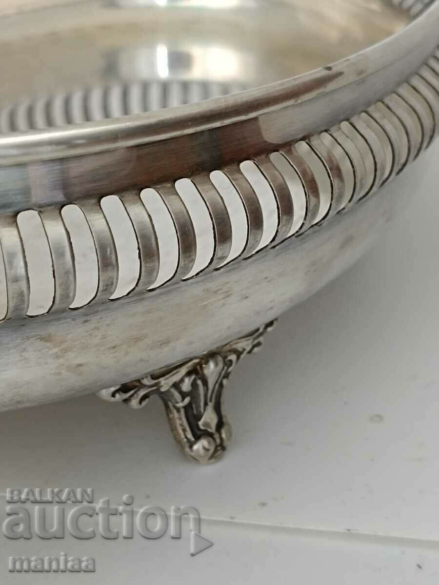 Auction Large Italian silver fruit bowl Auction Large Italian silver fruit bowl