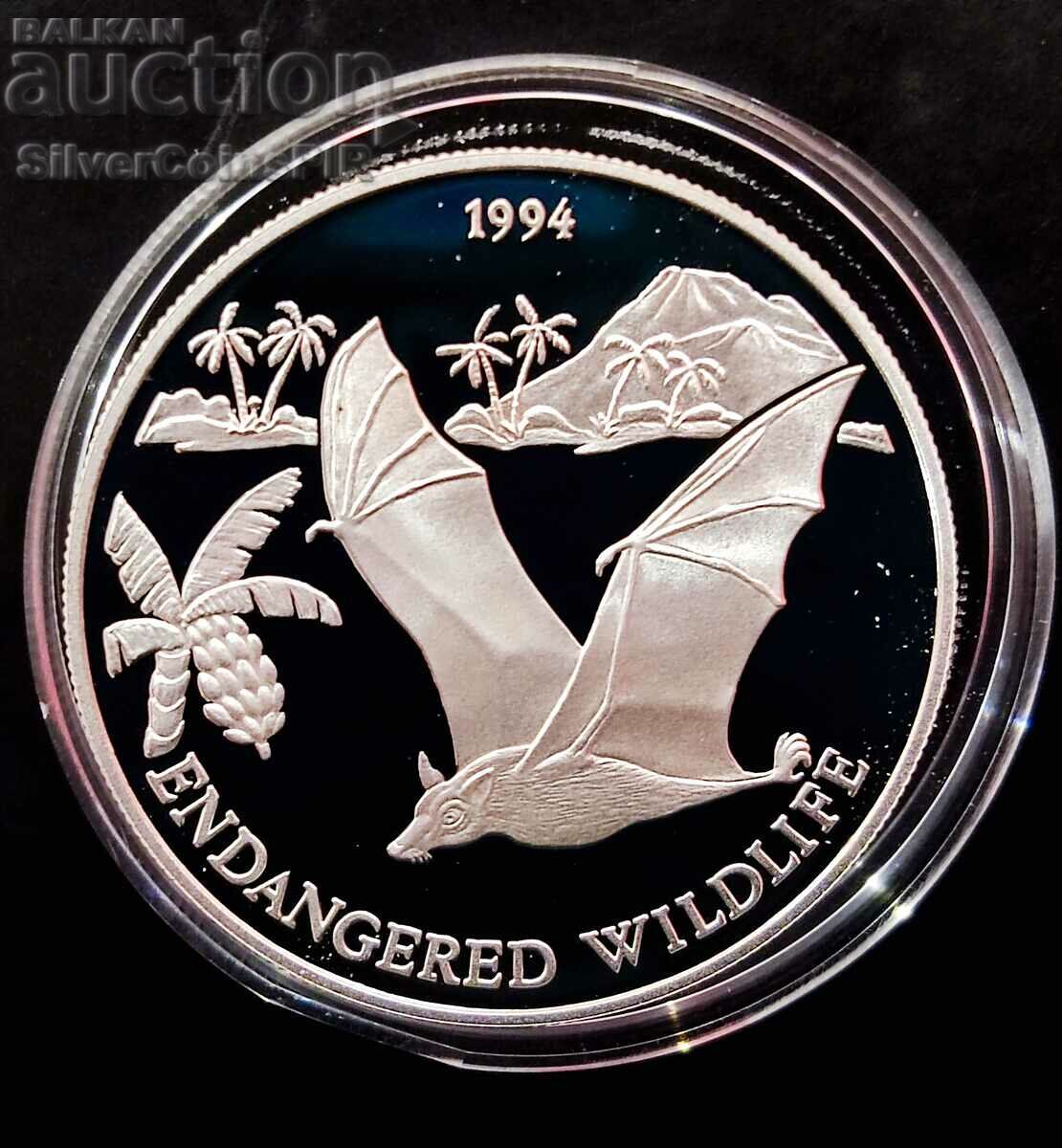 Argint 10 Tala Bat 1994 Animale pe cale de dispariție Samoa și Sisif