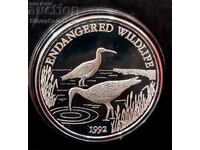 Silver 10 Tala Bird 1992 Endangered Animals Samoa and Sisyphus