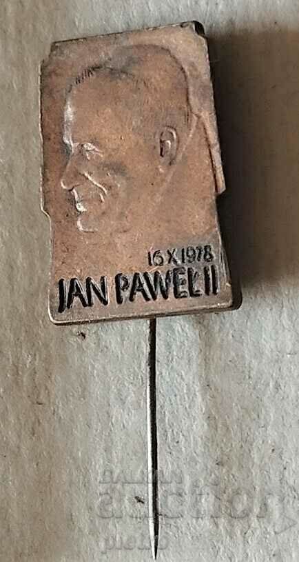 Стара бронзова значка - ПАПА ЙОАН ПАВЕЛ II  16 X 1978 JAN...