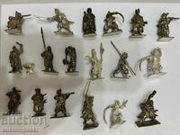 Silver statuettes, warriors. 823.8g, 20 pcs. 925 sample