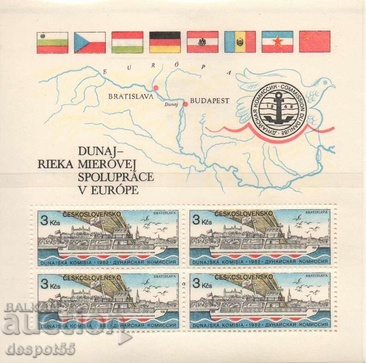 1982. Cehoslovacia. Comisia Dunării. Bloc.