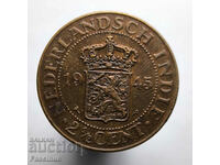 Медна монета 2 1/2 цента 1945 •  Холандска Източна Индия