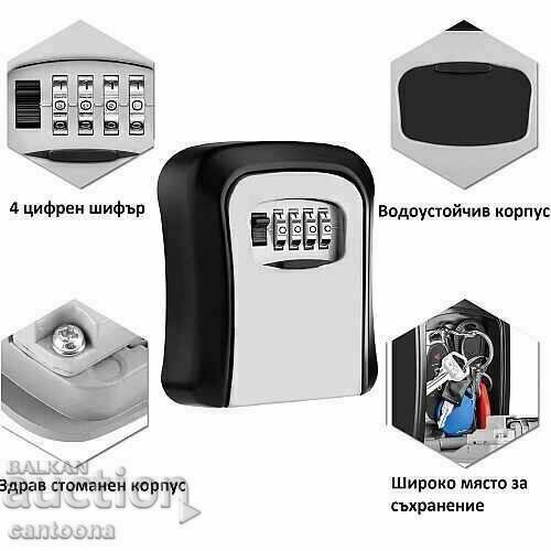 Key safe with 4 digit code for Airbnb/Booking.com/garage with price 18.99 BGN | € 9.71 Key safe with 4 digit code for Airbnb/Booking.com/garage with price 18.99 BGN | € 9.71