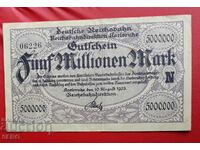 Банкнота-Германия-Карлсруе-Германските железници-5 000 000 м