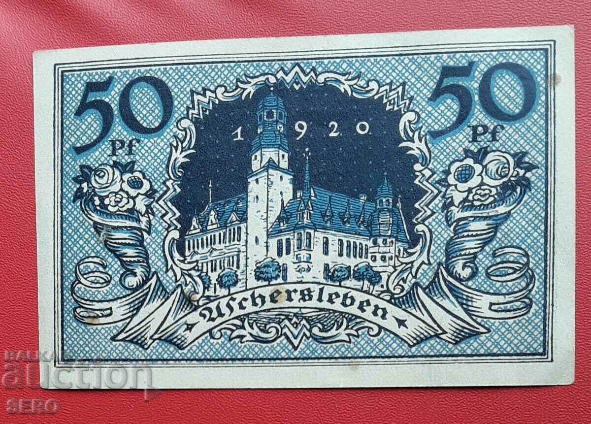 Banknote-Germany-Saxony-Oschersleben 50 pfennig 1920