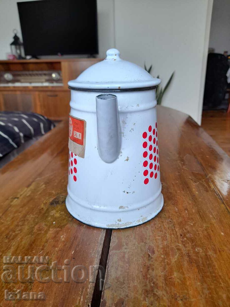 Auction Old enamel teapot Auction Old enamel teapot