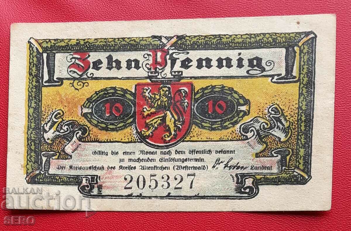 Banknote-Germany-Reiland-Pfalz-Altenkirchen-10 Pfennig 1921