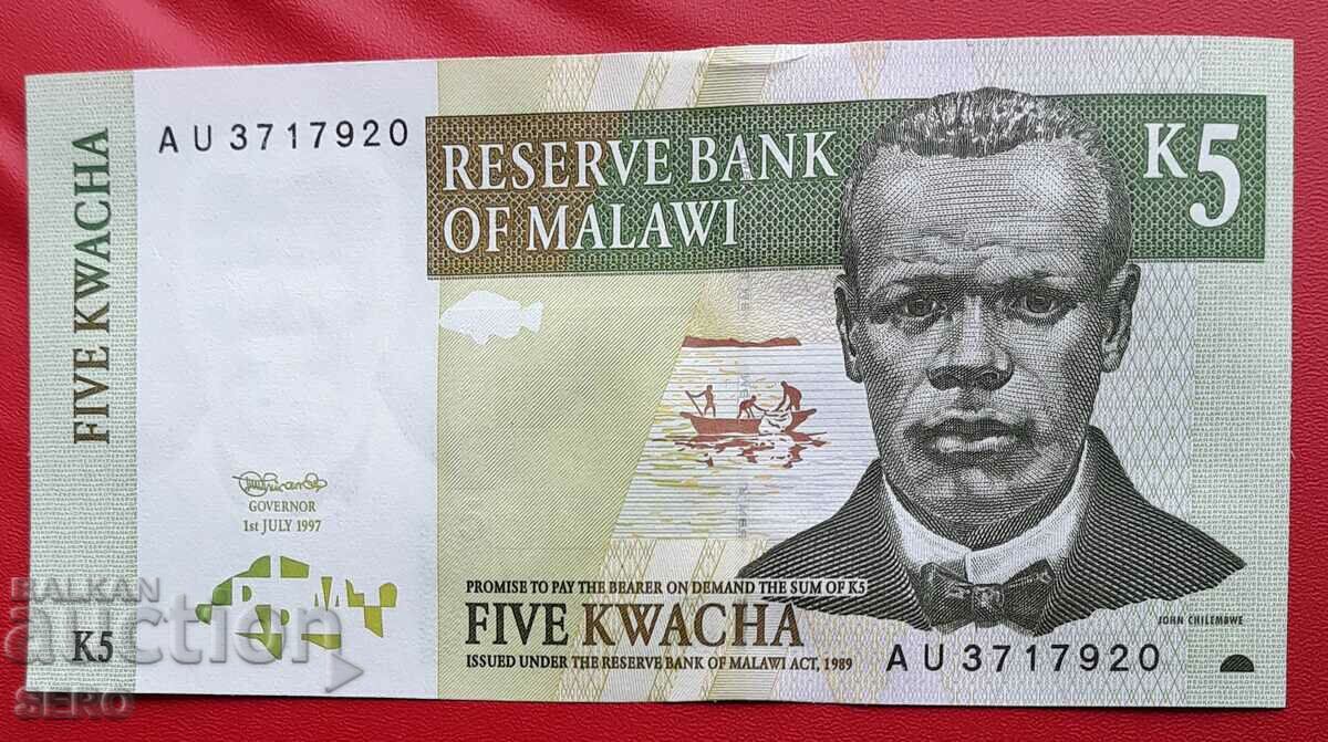 Τραπεζογραμμάτιο-Malawi-5 Kwacha 1989